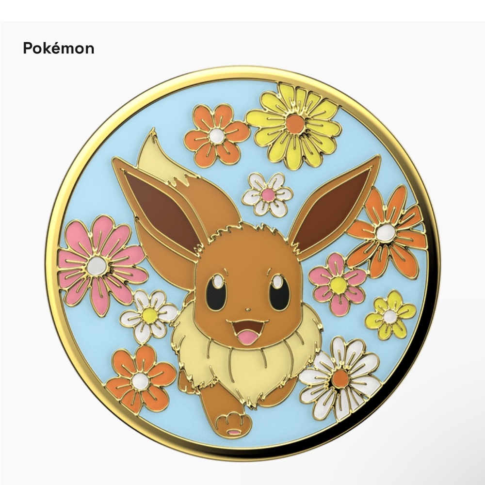 Eevee Floral Popsocket - Brown and Gold